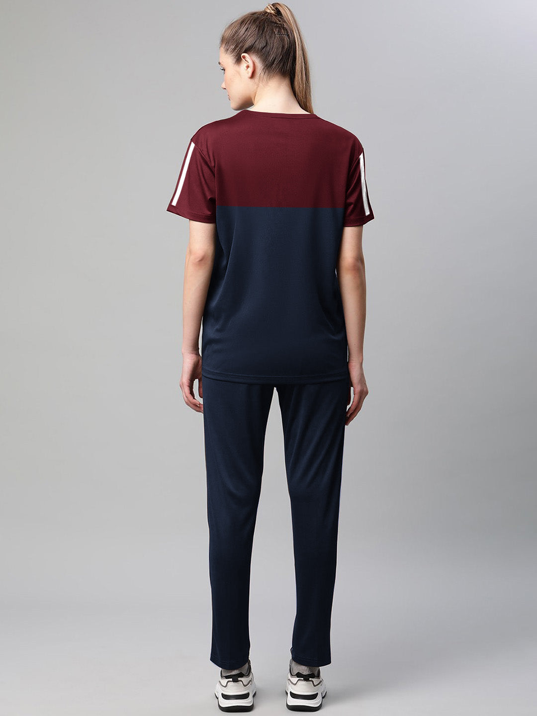 Adi maroon & Navy Blue Dri-Fit Tracksuit