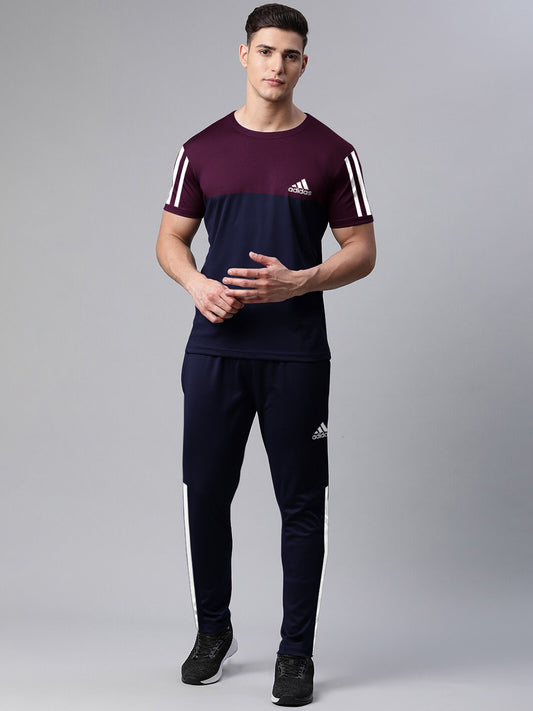 Adi maroon & Navy Blue Dri-Fit Tracksuit