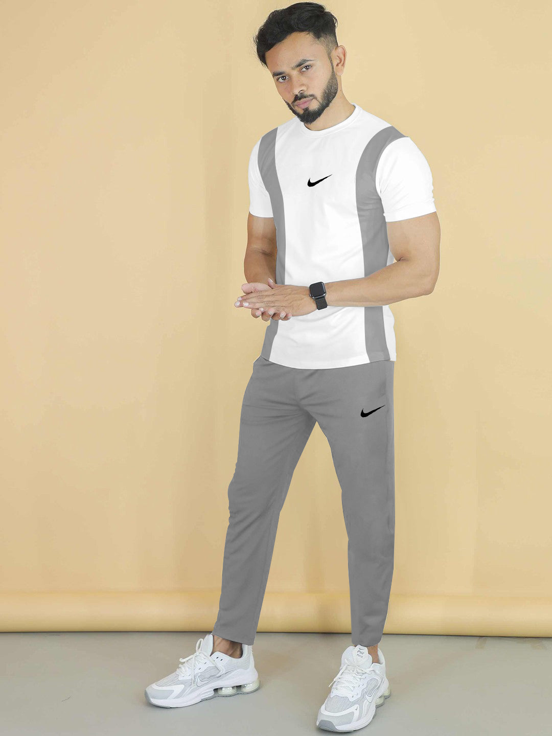 Nik White & Grey Dri-Fit Tracksuit