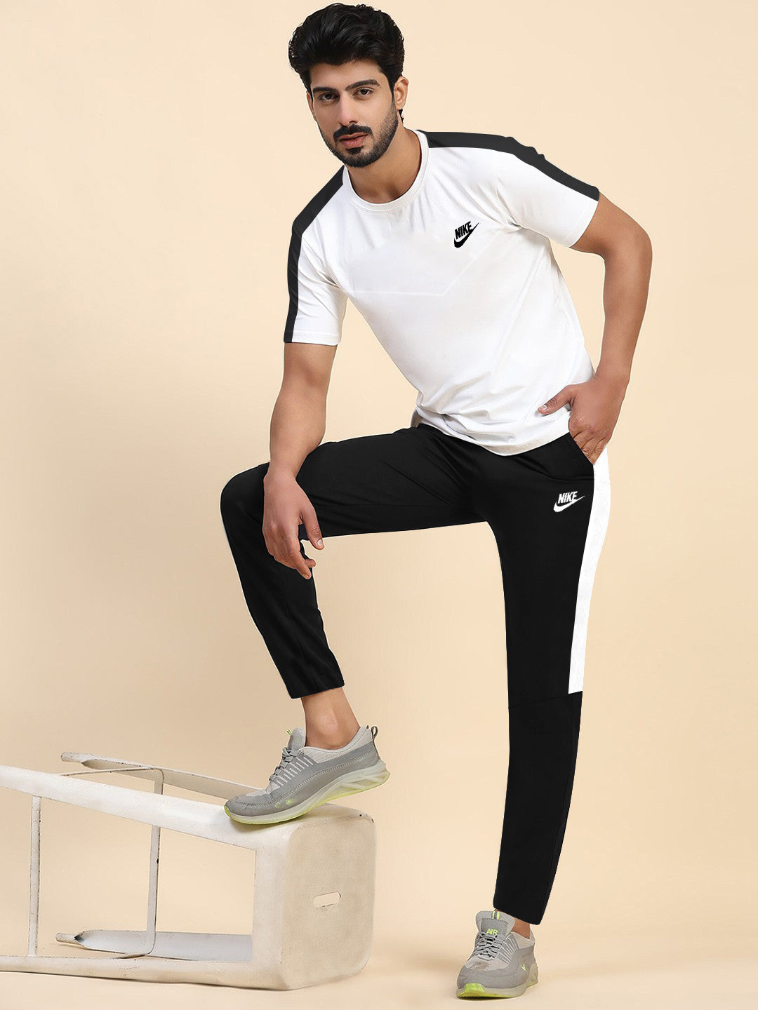 Nik White & Black Dri-Fit Tracksuit