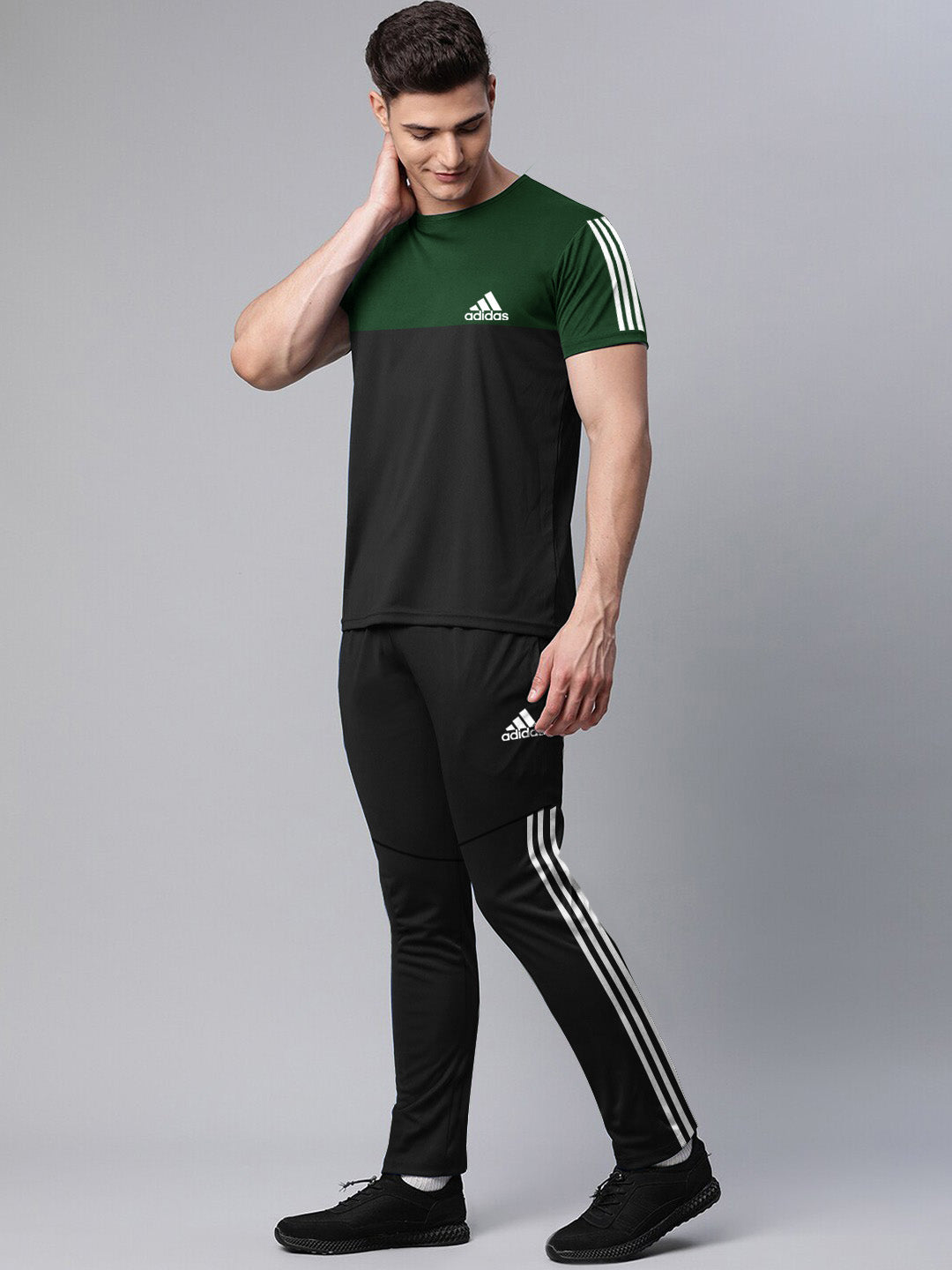 Adi Black & Green  Dri-Fit Tracksuit